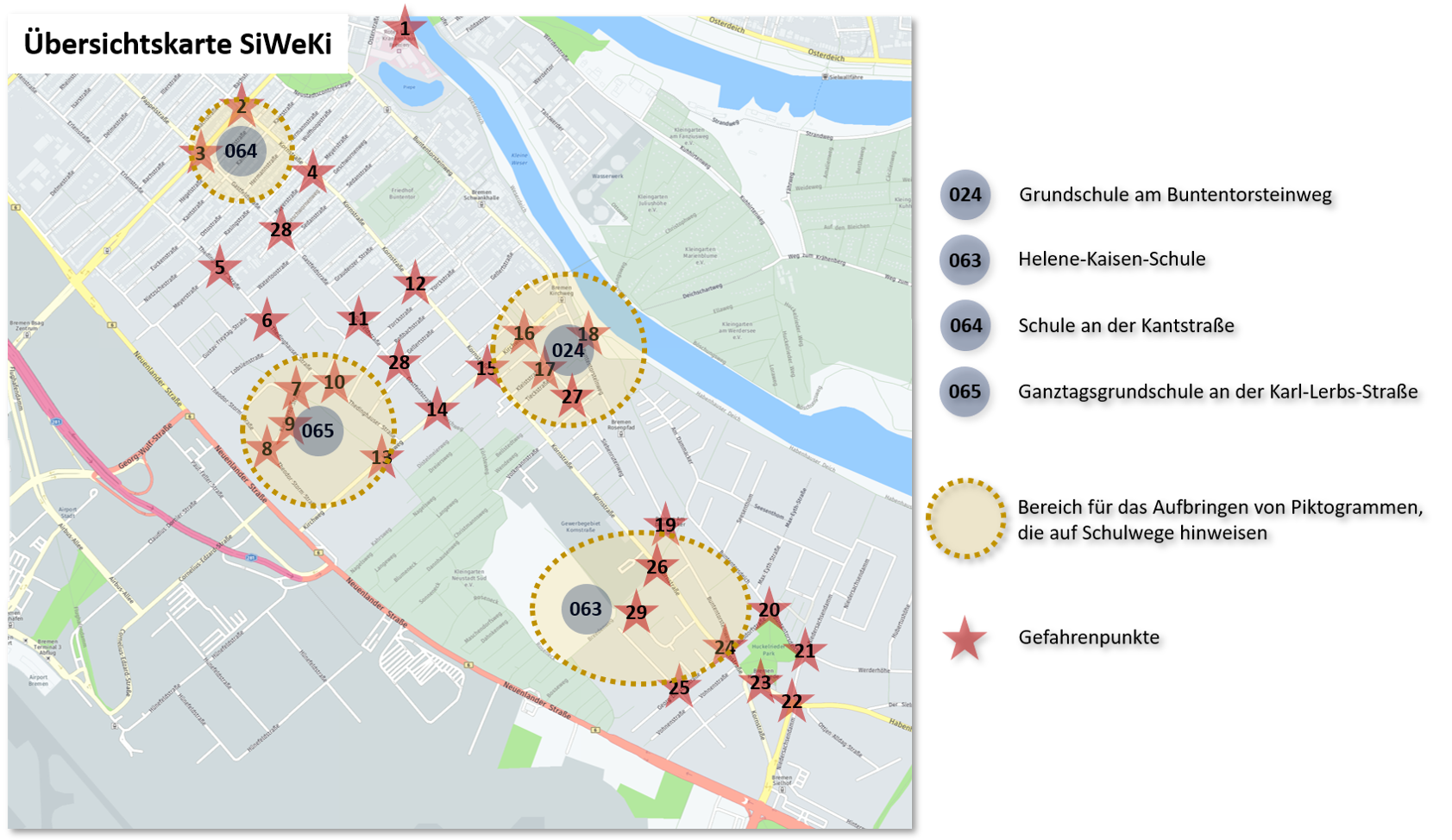 Übersichtskarte der kritischen Punkte